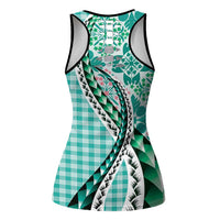 Aloha Vintage Palaka Floral Hawaiian Quilt Hollow Tank Top Polu Motif LT9 - Polynesian Pride