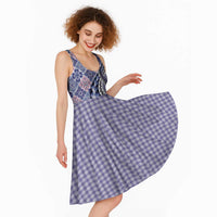 Aloha Vintage Palaka Floral Hawaiian Quilt Midi Dress Poni Motif LT9 - Polynesian Pride