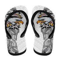 American Samoa Flip Flops Tribal Tattoo with Eagle White