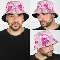 Anthurium Pikake Ti Leaf Palaka Bucket Hat Pink Version