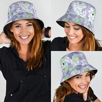 Anthurium Plumeria Lei Pastel Bucket Hat Purple Hawaiian Splendid Palaka