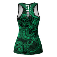 Aotearoa Maori Hei Tiki Hollow Tank Top Kakariki Kowhaiwhai Puhoro Motif LT9 - Polynesian Pride