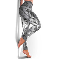 Aotearoa Maori Hei Tiki Leggings Kiwikiwi Kowhaiwhai Puhoro Motif