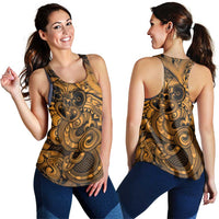 Aotearoa Maori Hei Tiki Women Racerback Tank Koura Kowhaiwhai Puhoro Motif LT9 - Polynesian Pride