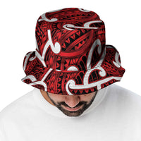 Aotearoa Maori Kowhaiwhai Bucket Hat Whero Puhoro and Patiki