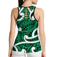 Aotearoa Maori Kowhaiwhai Hollow Tank Top Kakariki Puhoro and Patiki