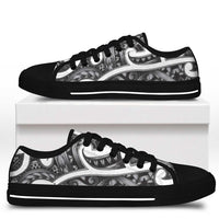 Aotearoa Maori Kowhaiwhai Low Top Shoes Kiwikiwi Puhoro and Patiki
