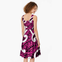 Aotearoa Maori Kowhaiwhai Midi Dress Mawhero Puhoro and Patiki LT9 - Polynesian Pride