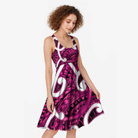 Aotearoa Maori Kowhaiwhai Midi Dress Mawhero Puhoro and Patiki LT9 - Polynesian Pride