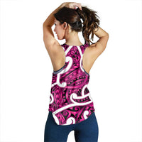 Aotearoa Maori Kowhaiwhai Women Racerback Tank Mawhero Puhoro and Patiki LT9 - Polynesian Pride