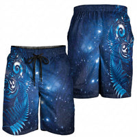 Aotearoa New Zealand New Year Shorts for Men Tribal Koru Tattoo Blue Galaxy Maori Silver Fern LT03 - Polynesian Pride
