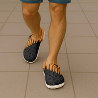 Australia New Zealand Rugby Clogs Shoes Gold Aboriginal Wallabies and Maori Black Fern - Polynesian Pride