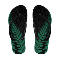 Australia New Zealand Rugby Flip Flops Green Aboriginal Wallabies and Maori Black Fern LT9 Green - Polynesian Pride