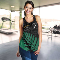 Australia New Zealand Rugby Women Racerback Tank Green Aboriginal Wallabies and Maori Black Fern LT9 - Polynesian Pride