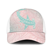 Baby Pink Gradient Polynesia Baseball Net Cap Hawaiian Tribal Hammerhead Shark Tattoo - Polynesian Pride