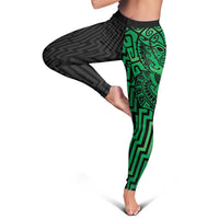 Basketball New Zealand Leggings Green Maori Ta Moko Indigenous - Polynesian Pride