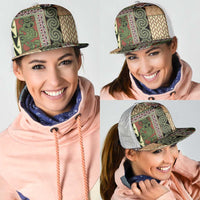 Beige Aotearoa Kowhaiwhai Pattern Mesh Trucker Cap NZ Maori Quilt Style - Polynesian Pride