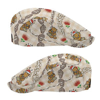 Beige Palaka Hawaii Mele Kalikimaka Jeff Hat Ohia Lehua Shell Leis Funny Gingerbread Santa - Polynesian Pride