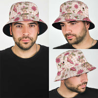 Beige Paniolo Palaka Hawaiian Cowgirl Christmas Bucket Hat - Polynesian Pride