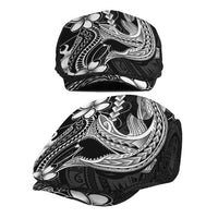 Black Aloha Hawaii Jeff Hat Polynesian Shark Tattoo With Plumeria - Polynesian Pride