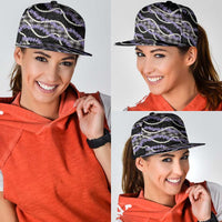 Black Hawaii Palaka Honohono Pikake Snapback Cap Hawaiian Orchid Lei Polynesian Pattern - Polynesian Pride