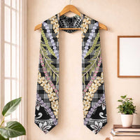 Black Palaka Hawaii Leis Graduation Stole Hawaiian-plaid Elegant Tropical Vibes - Polynesian Pride