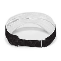 Black Polynesia Sun Visor Cap Plumeria With Hibiscus Pattern Tropical Vibes LT14 - Polynesian Pride