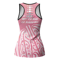 Breast Cancer Awareness Maori Hollow Tank Top Kia Kaha Kia Maia Kia Manawanui LT7 - Polynesian Pride