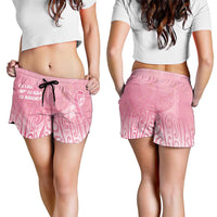Breast Cancer Awareness Maori Shorts for Women Kia Kaha Kia Maia Kia Manawanui LT7 - Polynesian Pride