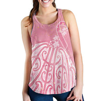 Breast Cancer Awareness Maori Women Racerback Tank Kia Kaha Kia Maia Kia Manawanui LT7 - Polynesian Pride