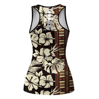 Bula Fiji Masi Hollow Tank Top Tapa Tropical Hibiscus Half Stylized - Polynesian Pride