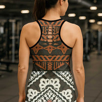 Bula Fiji Tapa Hollow Tank Top Fijian Masi Vintage Vibes LT14 - Polynesian Pride