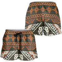 Bula Fiji Tapa Shorts for Women Fijian Masi Vintage Vibes LT14 - Polynesian Pride