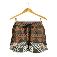 Bula Fiji Tapa Shorts for Women Fijian Masi Vintage Vibes LT14 - Polynesian Pride