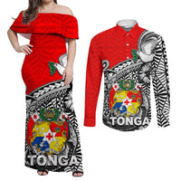 Tonga Hook Tattoo Matching Dress and Long Sleeve Button Shirt White LT05