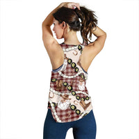 Cowboy Hawaii Mele Kalikimaka Women Racerback Tank Paniolo Kukui Nut Pikake Lei Burgundy Version LT14 - Polynesian Pride