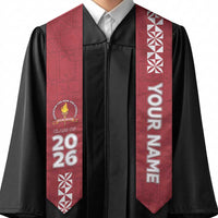 Custom Beulah College Graduation Stole Tongan Ngatu Pattern
