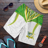 Custom Cook Islands Rugby Shorts for Men Tatau Art Sport Style White Color