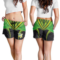 Custom Cook Islands Rugby Shorts for Women Tatau Art Sport Style Black Color LT03 - Polynesian Pride