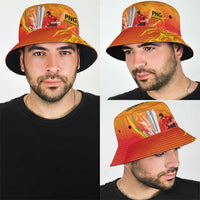 Custom Cricket PNG East Asia-Pacific Bucket Hat Papua New Guinea Rise to Power LT9 - Polynesian Pride