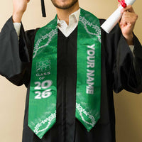 Custom Hawaii School For The Deaf And The Blind Graduation Stole Tapa Pattern With Leis