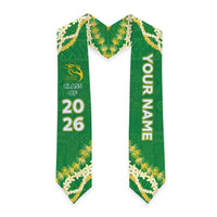 Custom Honokaa High And Intermediate School Graduation Stole Tapa Pattern With Leis