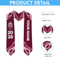 Custom H.P. Baldwin High School Graduation Stole Tapa Pattern With Leis