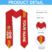 Custom Kolisi Tonga Graduation Stole Tongan Ngatu Pattern