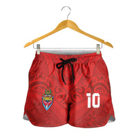 Custom Mate Ma'a Tonga Rugby Shorts for Women Ngatu Tribal Motifs Sporty Style LT03 - Polynesian Pride