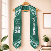 Custom Pahoa High And Intermediate School Graduation Stole Tapa Pattern With Leis