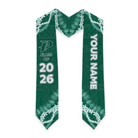 Custom Pahoa High And Intermediate School Graduation Stole Tapa Pattern With Leis