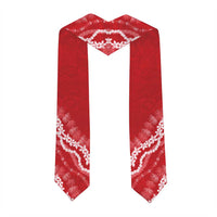Custom Waialua High And Intermediate School Graduation Stole Tapa Pattern With Leis