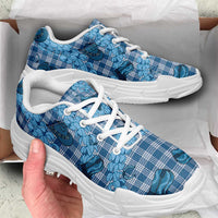 Cyan Palaka Hawaii Cowboy Chunky Sneakers Puakenikeni Lei Paniolo Papale Seamless Vibes LT14 - Polynesian Pride