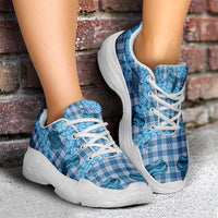 Cyan Palaka Hawaii Cowboy Chunky Sneakers Puakenikeni Lei Paniolo Papale Seamless Vibes LT14 - Polynesian Pride